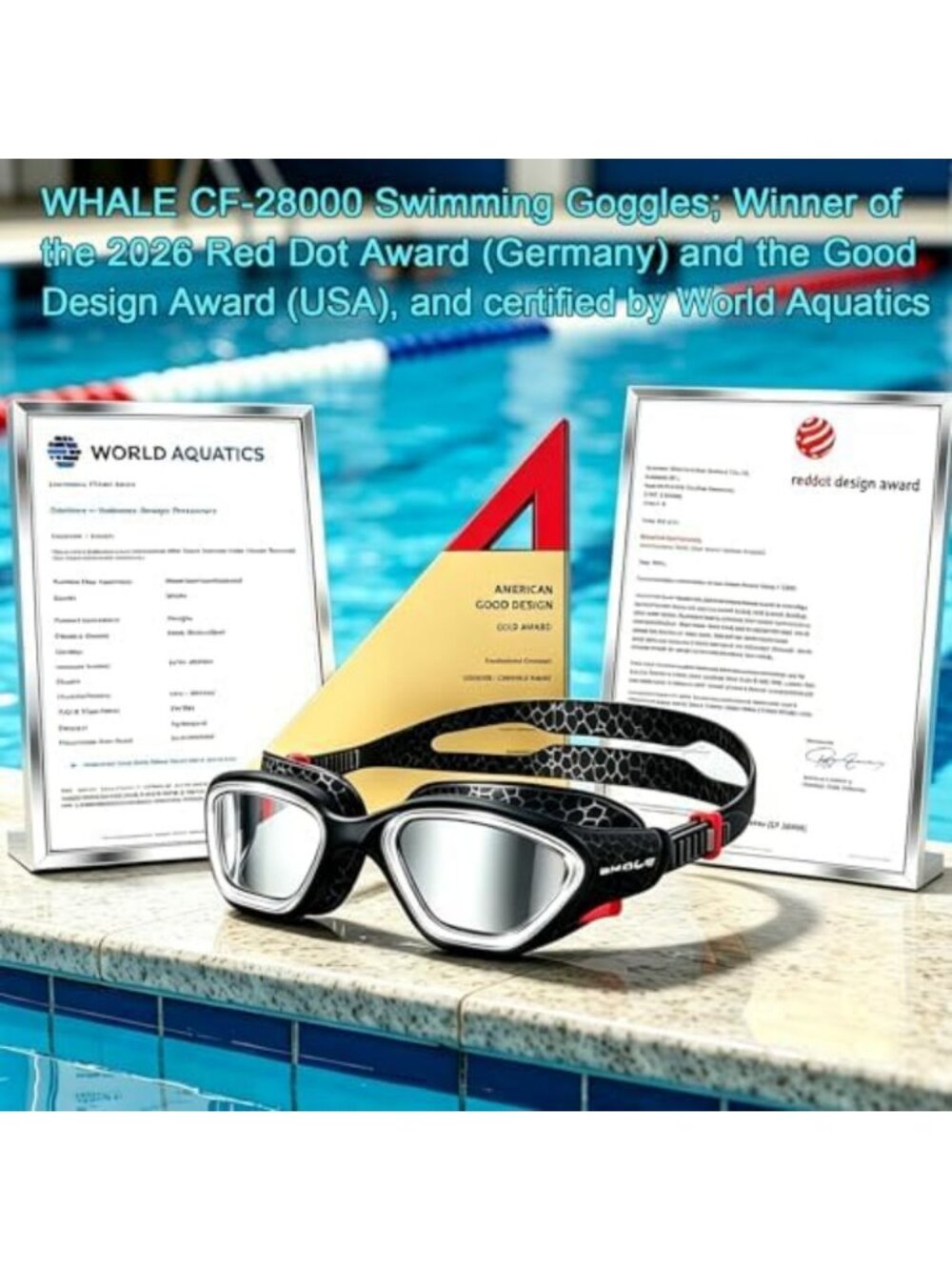 Polarized Anti-Fog Swim Goggles for Adults & Kids | UV Protection, HD Wide-Angle - Picture 4 of 6